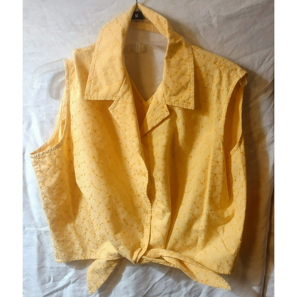 Faded Glory Ladies XL 16-18 Sleeveless Button Down Top
